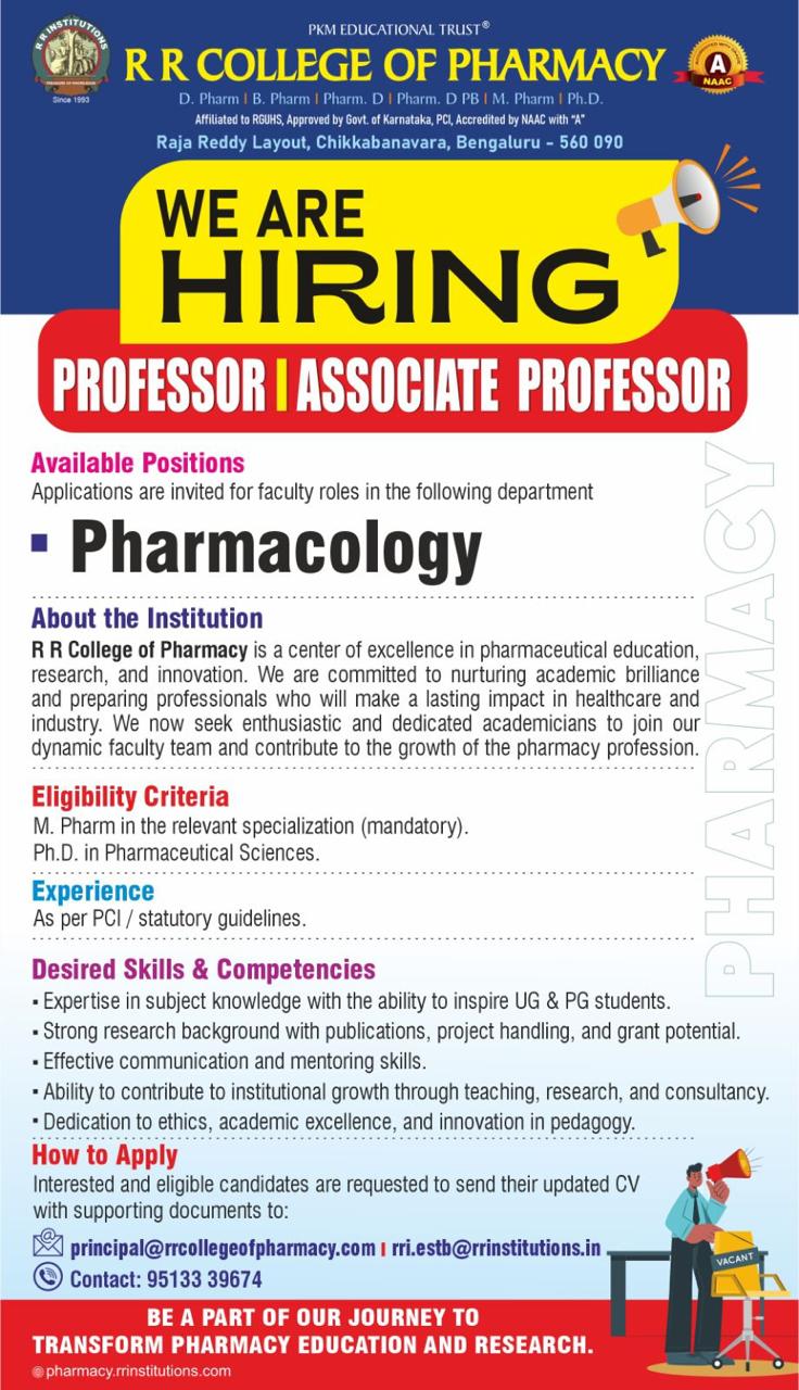 Teaching jobs at Bangalore  - Professor and Associate Professor