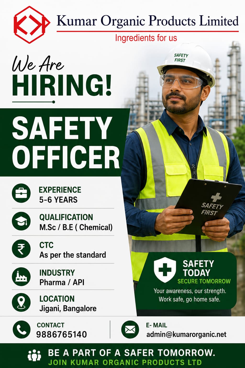 Safety Officer at Bangalore